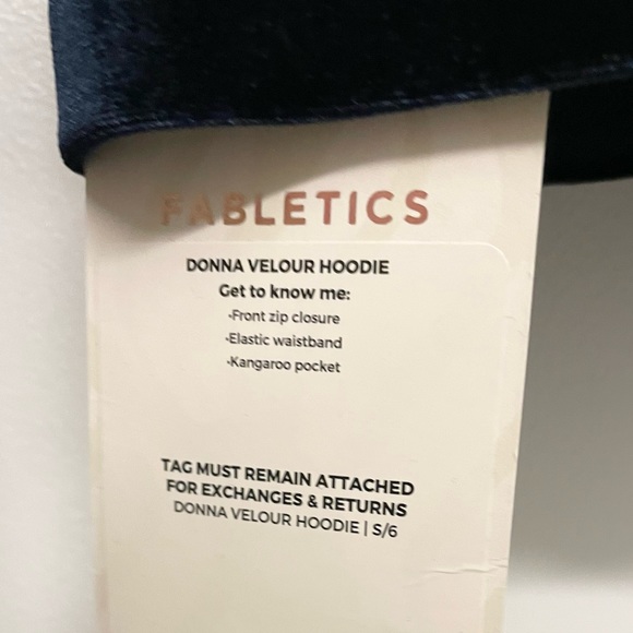 NWT Fabletics Donna Velour Hoodie - Deep Navy - Picture 7 of 7